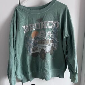 Maurices Women's Green Bronco Graphic Sweater